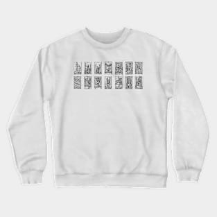 Wands Tarot Cards Black and white Crewneck Sweatshirt